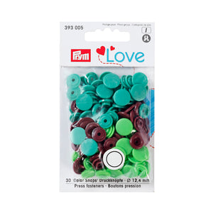 Prym Love - Color snap fastener 12.44 mm, green/light green/brown