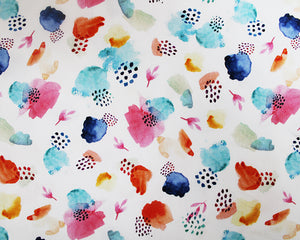 Watercolour Abstract Cotton Jersey Fabric