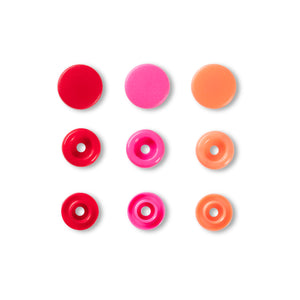 Prym Love - Color snap fastener - 12.44 mm, Red/Pink/Peach