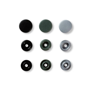 Prym Love - Color snap fastener - 12.44 mm, Grey/Black