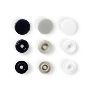 Prym Love - Color snap fastener - 12.44 mm, Black/Grey/White