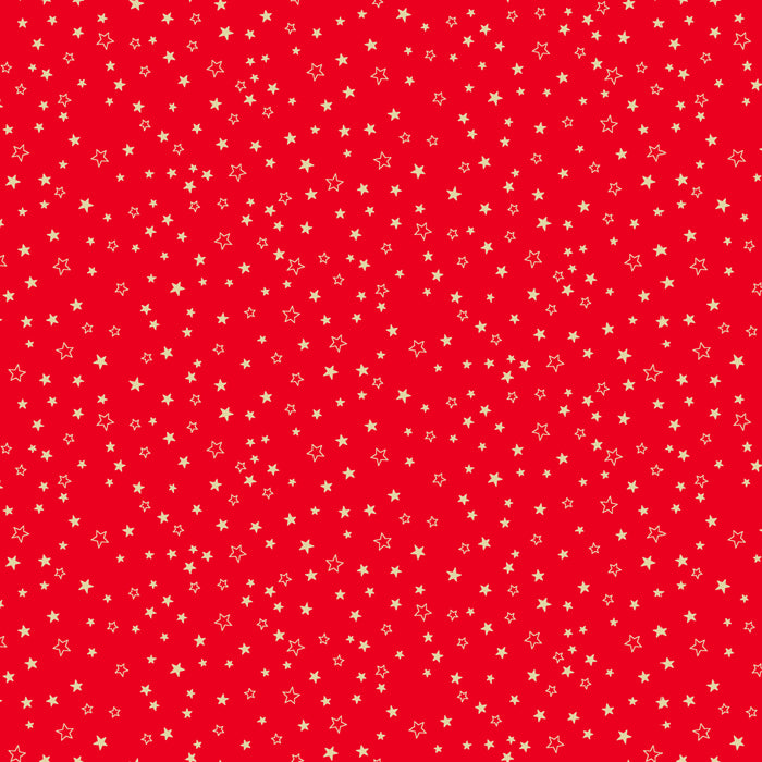 Makower Christmas Santa Stars - 100% Cotton