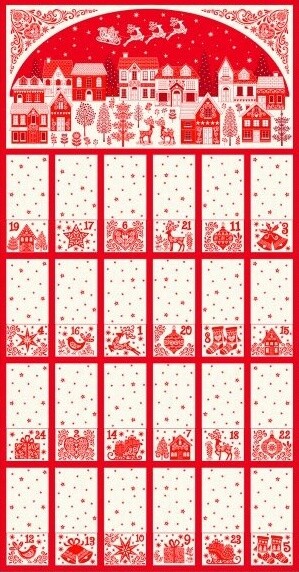 Makower Christmas Scandi Advent Calendar-  100% Cotton