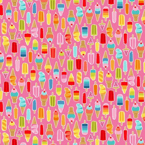 Pool Party Lollies Pink 100% Cotton - By Makower