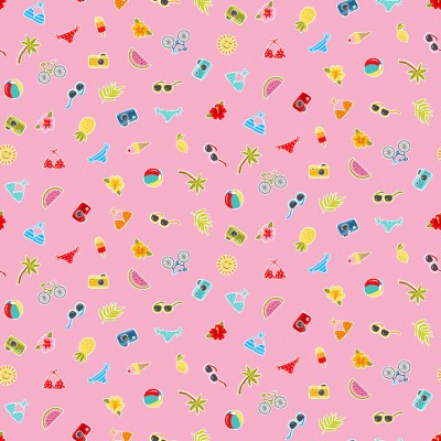 Pool Party Scatter Pink 100% Cotton - By Makower