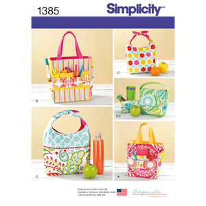 Simplicity Sewing Pattern 1385 Art Caddies and Lunch and Snack Bags