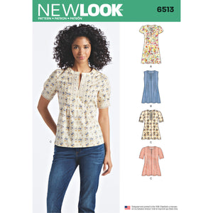 New Look Pattern 6513 Womans Top and Dress Size 8-18