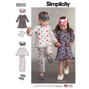 Simplicity Pattern 8806 Girls Boys Sleepwear Size 3-8yrs