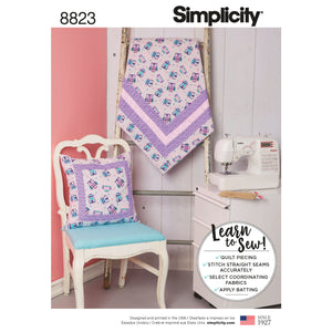 Simplicity Pattern 8823 Quilted Blanket and Pillow