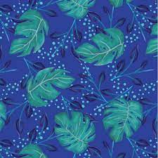 Birds Of Paradise Leaves Turquoise 100% Cotton 