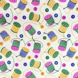 Bobbin Themed Fabric 100% Cotton