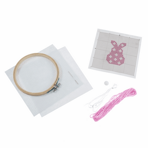 Cross Stitch Kit With Hoop - Bunny