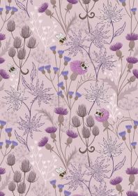 Lewis & Irene - Celtic Dreams - Bees Thistles Light Purple/Lilac