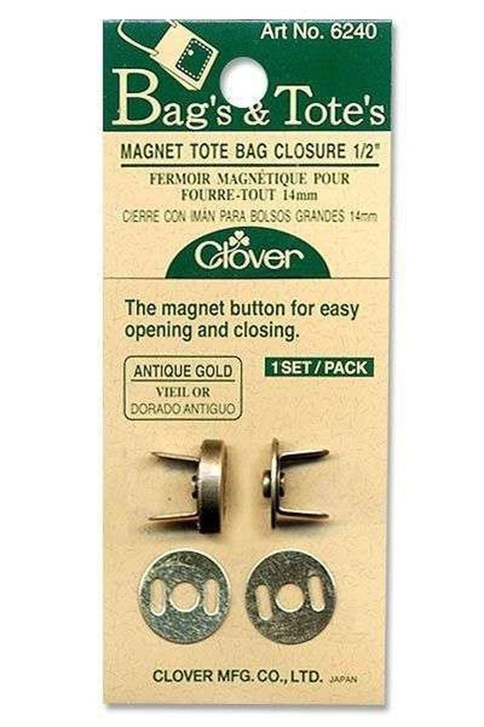Clover Magnetic bag Closure 1/2inch Antique Gold