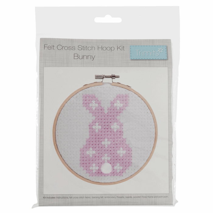 Cross Stitch Kit With Hoop - Bunny