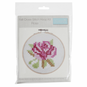 Cross Stitch Kit Felt Rose 