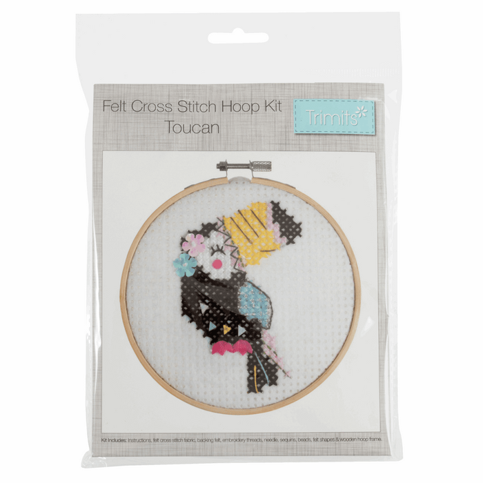 Cross Stitch Kit With Hoop - Toucan
