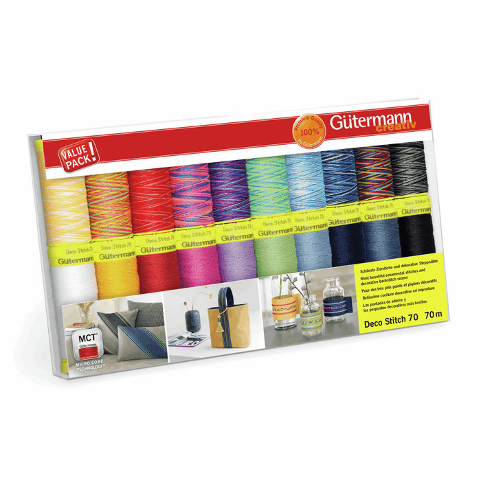 Gutermann Deco Stitch 70 Thread Set - Assorted Colours
