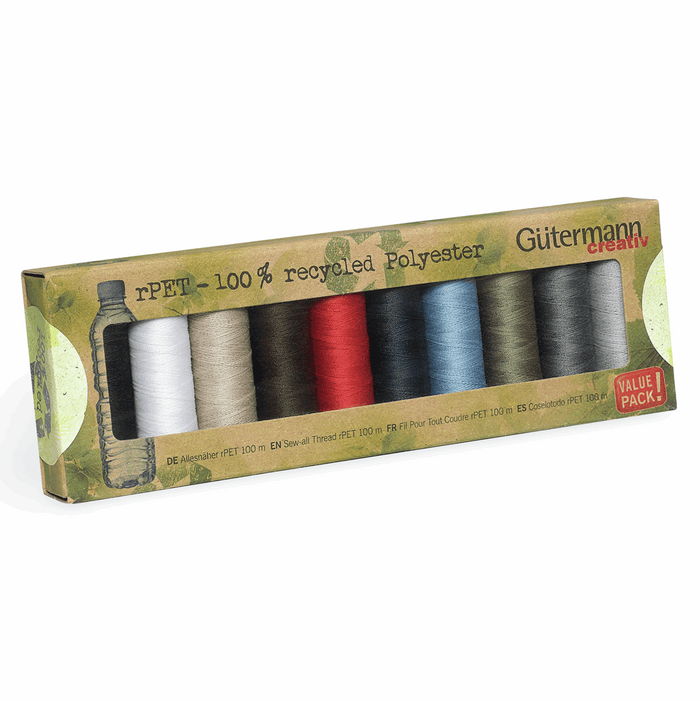 Gutermann rPET 100% Recycled Thread Set - Assorted Colours