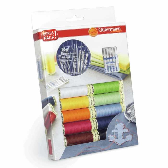 Gutermann Sew All Thread Set with Hand & Sewing Needles - Assorted Colours