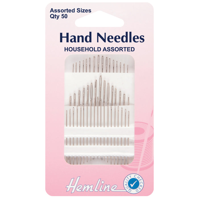 Hemline Household Assorted Hand Sewing Needles 50pcs