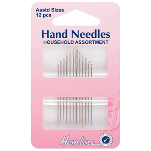 Hemline Household Assorted Hand Sewing Needles Qty12