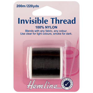 Hemline Invisible Thread 200m Smoke