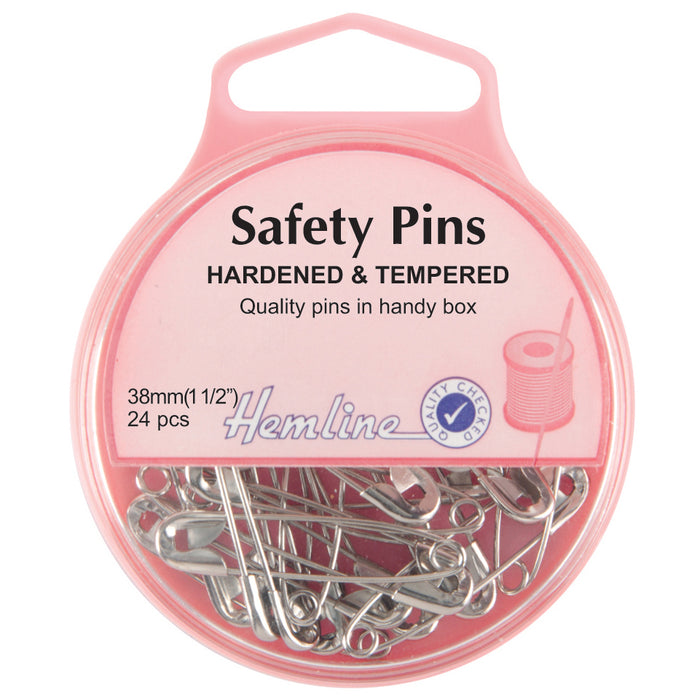 Hemline Safety Pins 38mm (Size 2) Qty 24