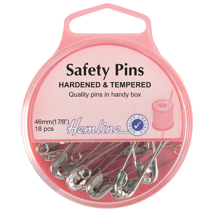 Hemline Safety Pins 46mm (Size 3) Qty 18