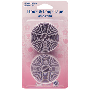 Hemline Hook and Loop Tape Self Stick 20mm (3/4 inch) White
