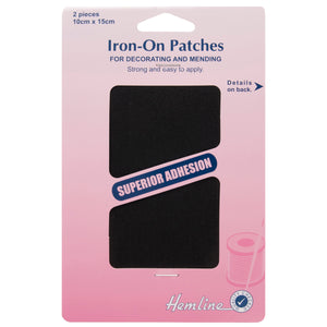 Hemline Iron on  Patches  Black