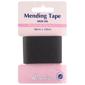 Hemline Iron On Mending Tape Black