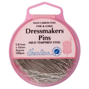 Hemline Dressmaker Nickel Pins: 30mm Approx Qty 330 pcs