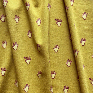 Cotton Jersey Hands Hi Five Mustard