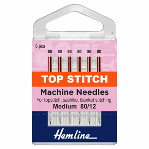 Hemline Machine Needles Top Stitch 80/12