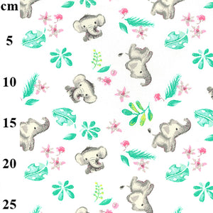 95% Cotton  Jersey Elephants