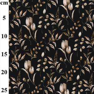 Organic Printed Jersey Gold Leaves