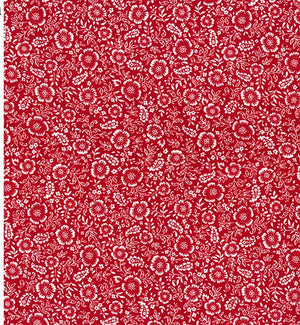 Red Ditsy Floral 100% Cotton Poplin Fabric