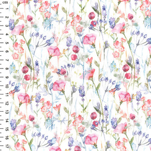 100% Cotton Digital Print Rose & Hubble Flowers - Alanna