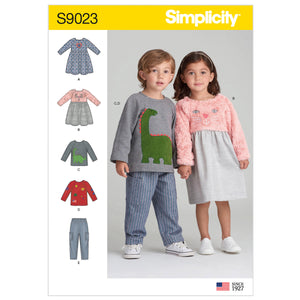Simplicity Sewing Pattern S9023 - Toddlers Dresses, Top and Pants