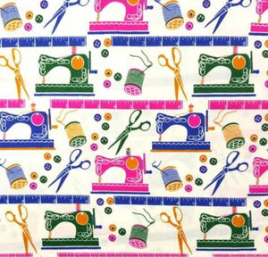 Sewing machine Themed Fabric 100% Cotton
