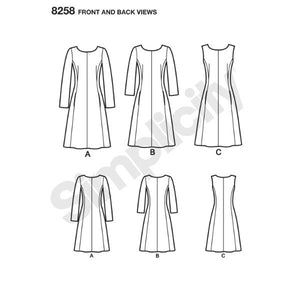 Misses and Plus Size Amazing Fit Dress Simplicity Pattern 8258  Size 10-18