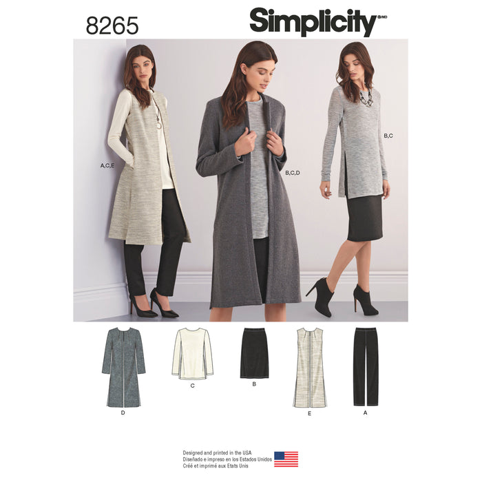 Simplicity Pattern 8265 Misses - Miss petite Seperate's  Size 16-24