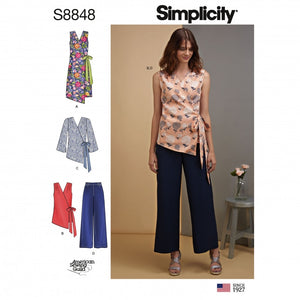 Simplicity Wrap Dress/Top and trousers  S8848 U Size 16-24