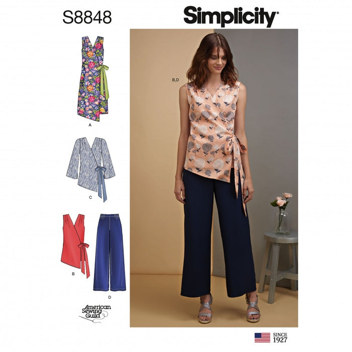 Simplicity Wrap Dress/Top and trousers  S8848 U Size 16-24