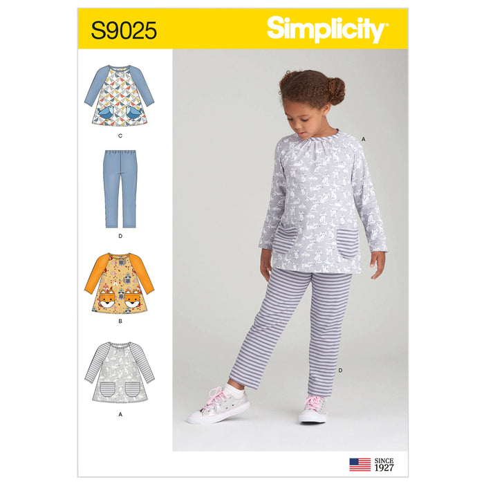 Simplicity Sewing Pattern S9025 - Children's Top & Knit Leggings
