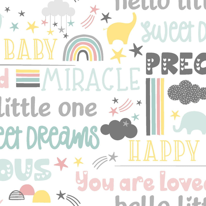 Small & Mighty - Sweet Words - 100% Cotton Flannel
