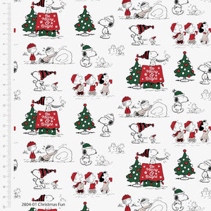 Snoopy Christmas Fun 100% Cotton Fabric