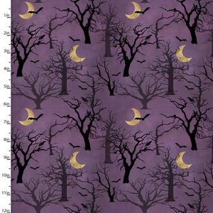 Spooky Night Fabric Night Forest
