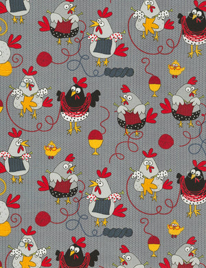 Knitting Chickens by Timeless Treasures